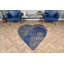 Tapis turc bleu en forme de cœur rétro pour décoration de chambre à coucher et de plancher fabriqué à partir de laine authentique en Turquie