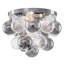 Plafonnier encastré chromé 3 lumières 14 "avec 17 boules en verre | Verre tordu transparent et gris fumé | Base candélabre E12 | Lustre à bulles moderne-1302887893-1302887892
