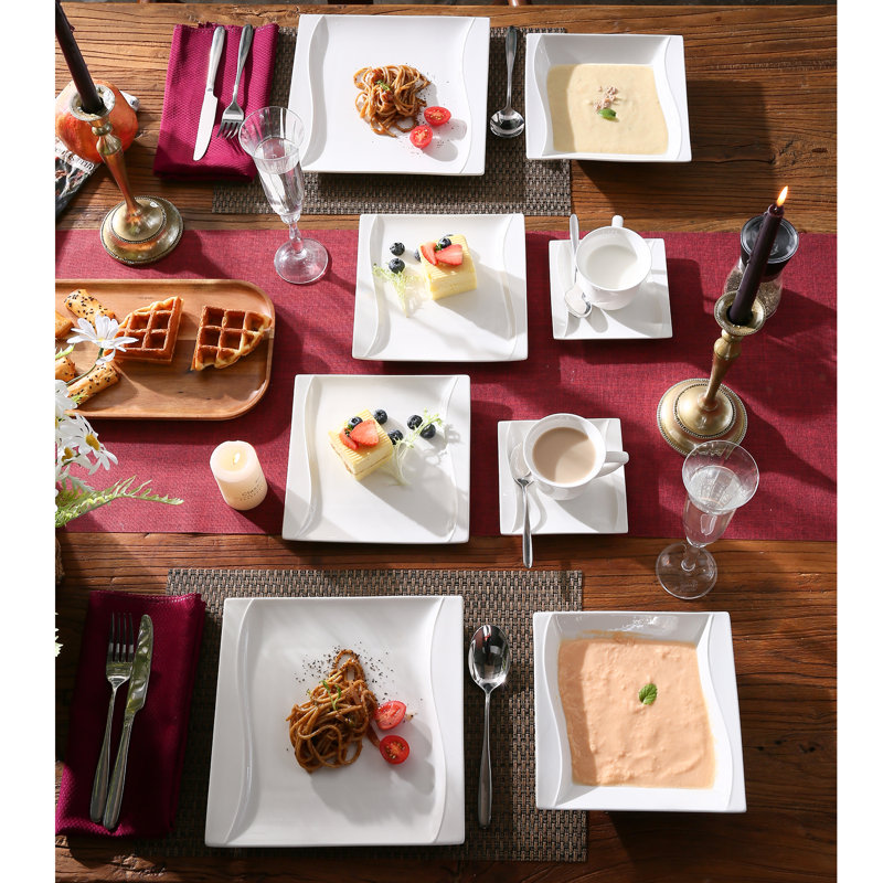 Porcelain China Dinnerware Set 30 Piece - Service for 6