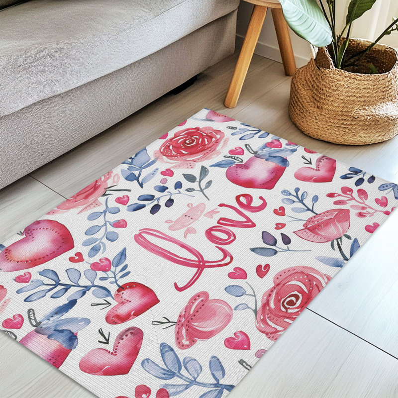 Tapis tressé Valentine's Love Stories, Rectangulaire 3 pi x 5 pi