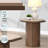Travertine Top & Walnut End Table