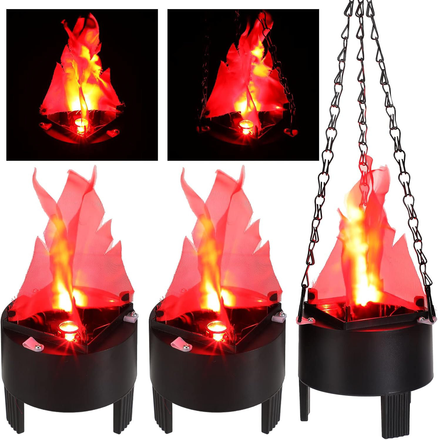 AGROTECH AVS 3 Pcs 3D LED Fake Flame Light 110v Effect Fake Campfire ...