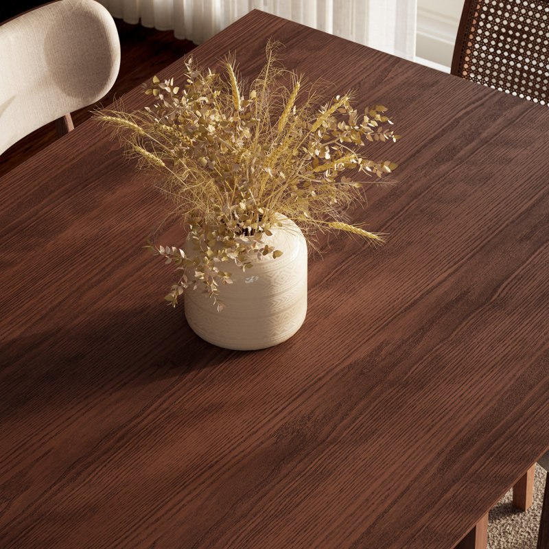 Modern Brazilian Laguna Glass Top Dining Table, Nogal