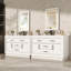 Meuble-lavabo 48 po avec lavabo en résine, miroir DEL et robinet, meuble-lavabo simple avec 2 tiroirs, plateaux inclinables et tablettes de porte-130187196