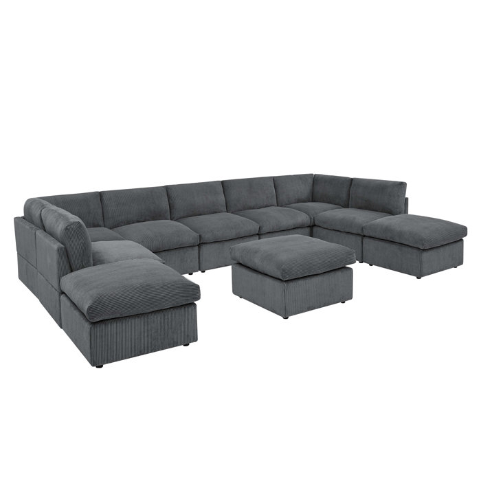 Wade Logan® Arfsten 10 - Piece Upholstered Sectional & Reviews | Wayfair