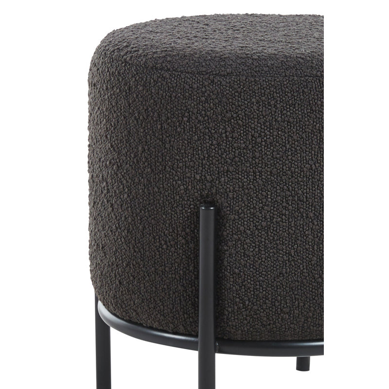 Wigburg 35cm Wide Round Footstool Ottoman, Anthracite, Black