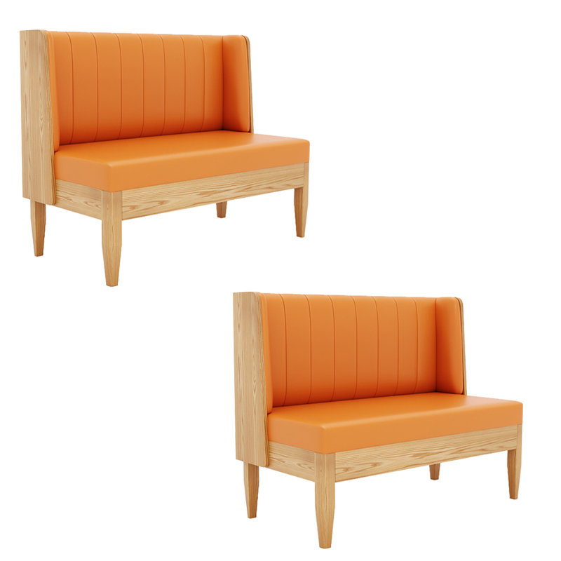 Banc rembourré en similicuir Modern Modern Fashion, Orange