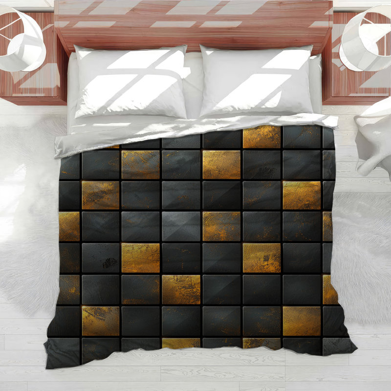 Squares Bedding Graphics Comforter Modern, Queen Comforter