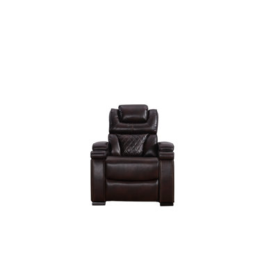 Eascom Power Motion Recliner With Sofa Arm Storage ,Cup-holder, Leather Couch-Air Leather, Dual  Motion With Reclining , Adjustable Headrest, Sofa LED Light , Home Theater Seating