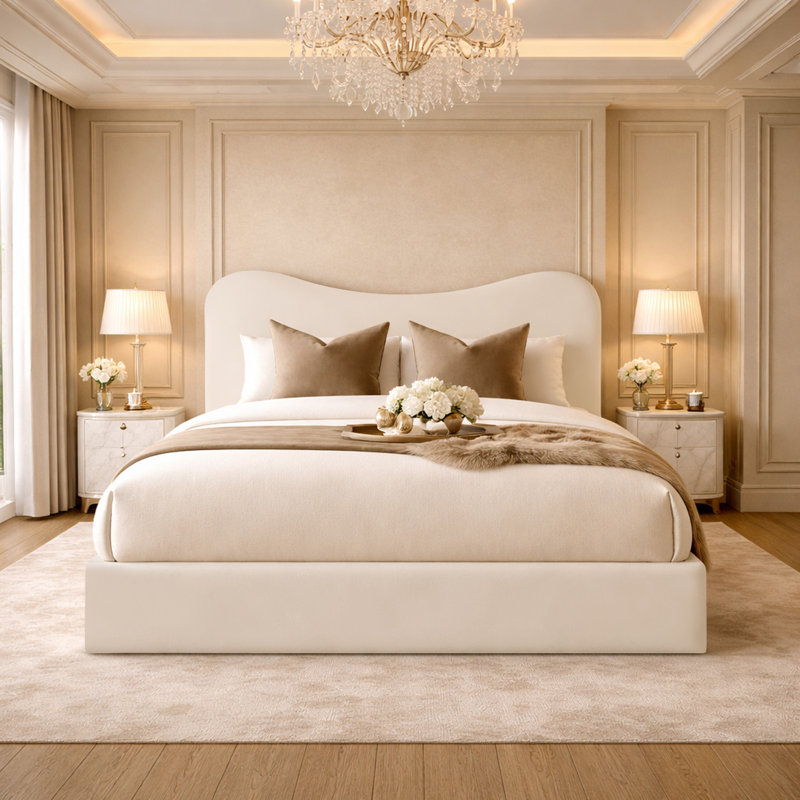 Upholstered Bed, Cream, Single (3')