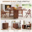 Compact Solid Wood Folding Dining Table Drop Leaf, Space saving foldable kitchen table, fully assembled, movable wooden butterfly table-264551929-264551928