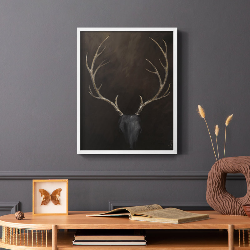 Reproduction encadrée Buck - bois massif, H 20 po x l 16 po, Blanc