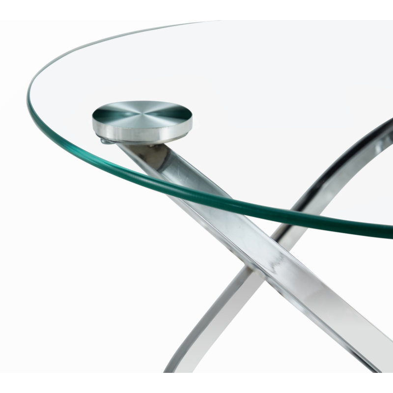 Table basse Dilay, H 17,72 po x L 31,5 po x l 31,5 po, Argent argent