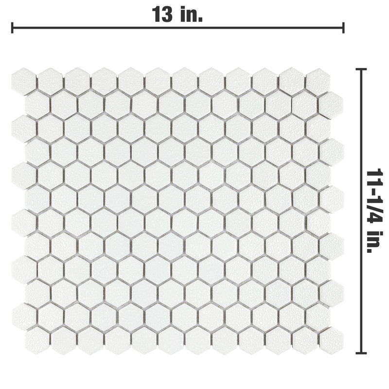 Hudson 1" X 1" Hex Porcelain Mosaic Floor And Wall Tile