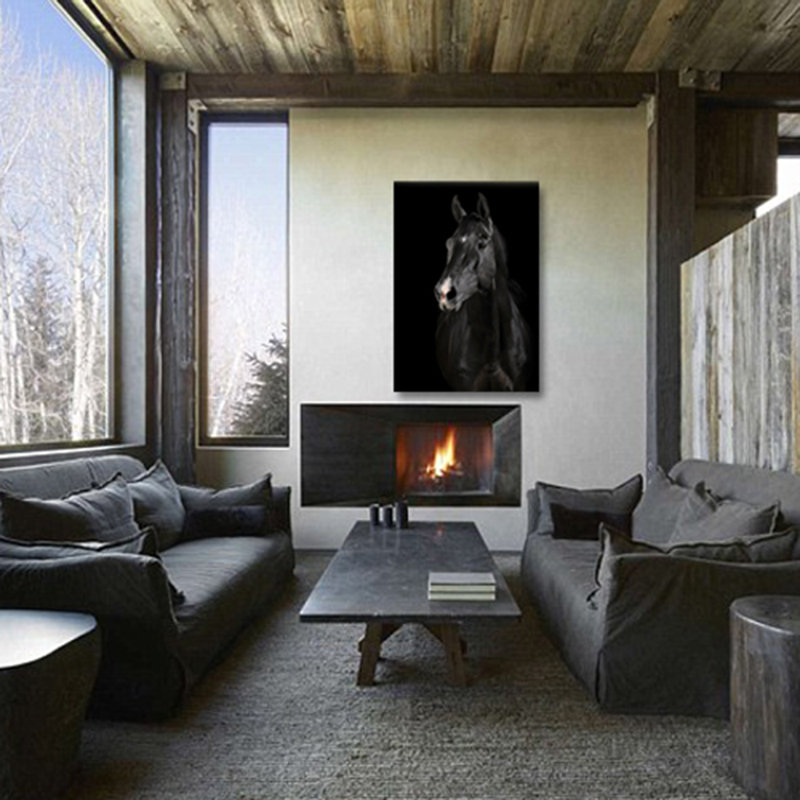Black Horse Face Print, 60" H x 40" W x 1.5" D