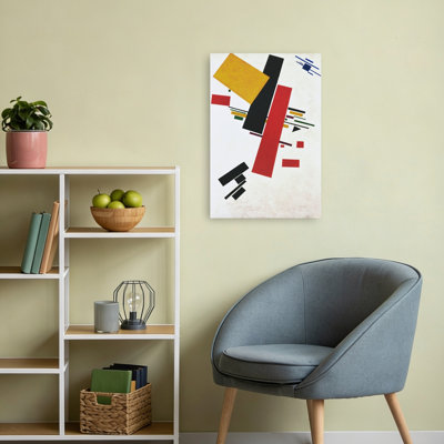 Dynamic Suprematism Abstract Classic Geometric Wall Art Print by Kazimir Severinovich Malevich - Wrapped Canvas Print