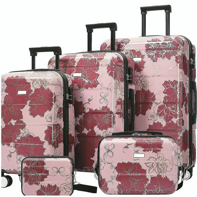 Ensembles de bagages, modèle PC, 5 pièces, valises rigides, légères, durables, 20 po, 24 po, 28 po, avec valises de 8 po et 14 po, valise avec roulettes verrouillables