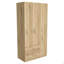 Armoire à 3 portes avec tiroirs, tablettes et tringle suspendues austral - chêne clair / noir-921924698