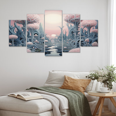 Cvetan - Art mural abstrait paysage 5 pièces