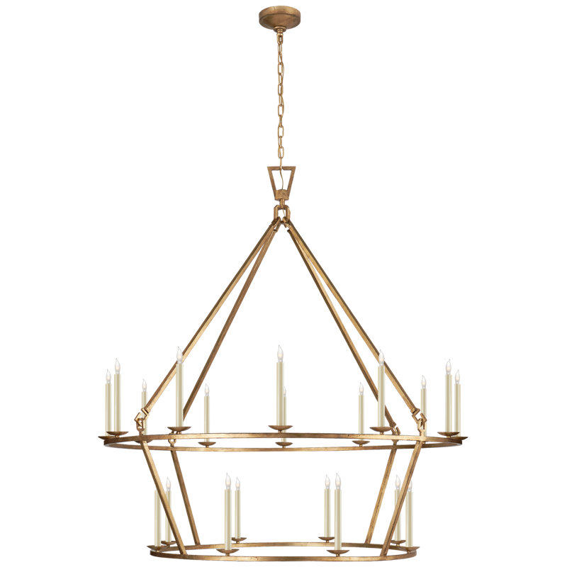 Chapman & Myers Darlana Two-Tier Chandelier, Golden Iron, 53.25" H x 50" W x 50" D