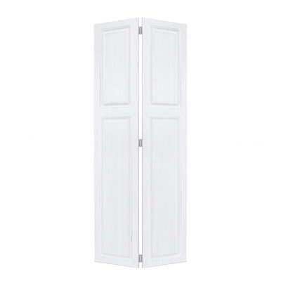 2 panneaux pliables 28 po X 79 po  Porte de grange coulissante en bois de noyer blanc avec ensemble de quincaillerie