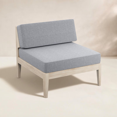 Chaise d'extérieur sans accoudoirs avec coussins 30 po Deloris Acacia