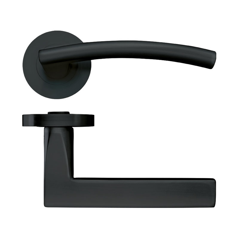 Amalfi Latch Door Handle, Oscuro Matt Black