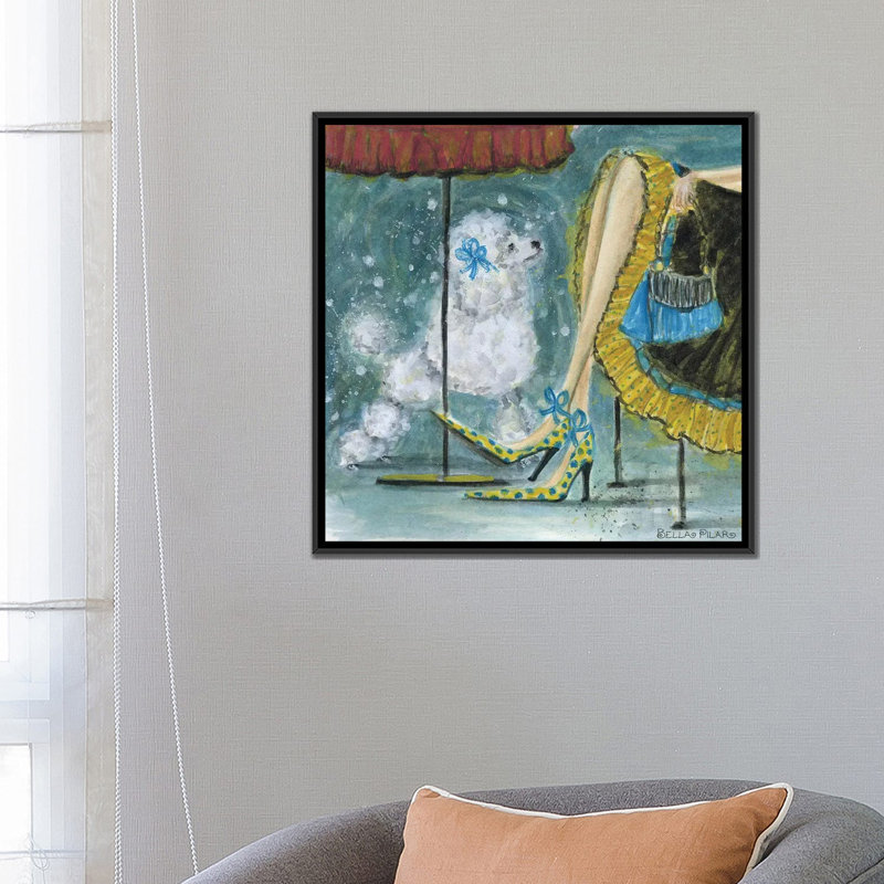 «Poodle» par Bella Pilar, reproduction d'art sur toile tendue, Toile avec cadre noir, H 26 po x l 26 po x P 1,5 po