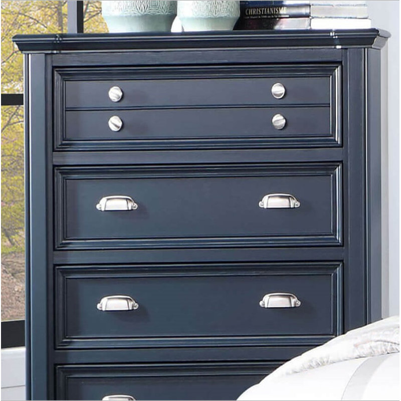Mobilier de chambre à coucher de style transitionnel avec glissières à roulement à billes 1 pièce