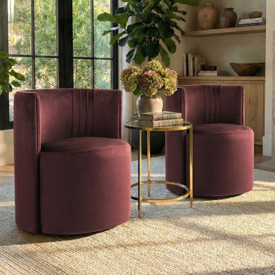 Sprayberry Satin and Velvet Barrel Accent Chairs