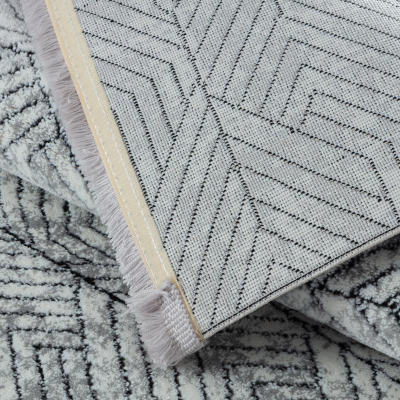 Machine Woven Grey Indoor Rug, Rectangle 160 x 230cm