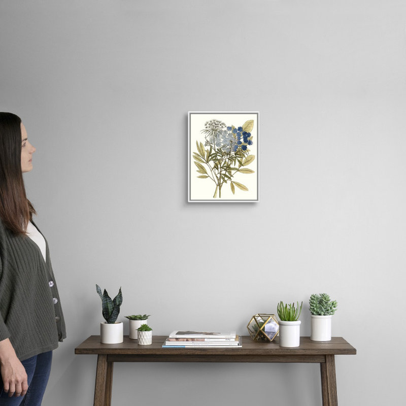 Lacy Leaves I, art mural sur toile, Toile avec cadre blanc, H 16 po x l 13 po