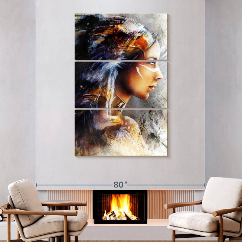 Lelar Indian Warrior, 74" H x 48" W