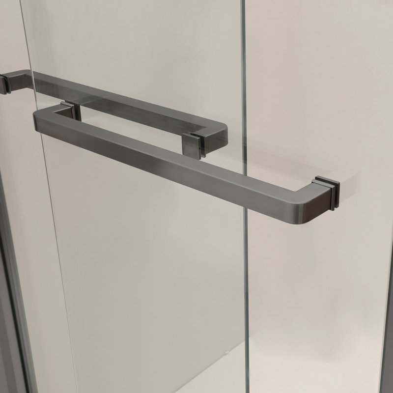 Shower Door 48" W X 76"H Double Sliding Shower Enclosure, 5/16 In. (8Mm), Matte Black