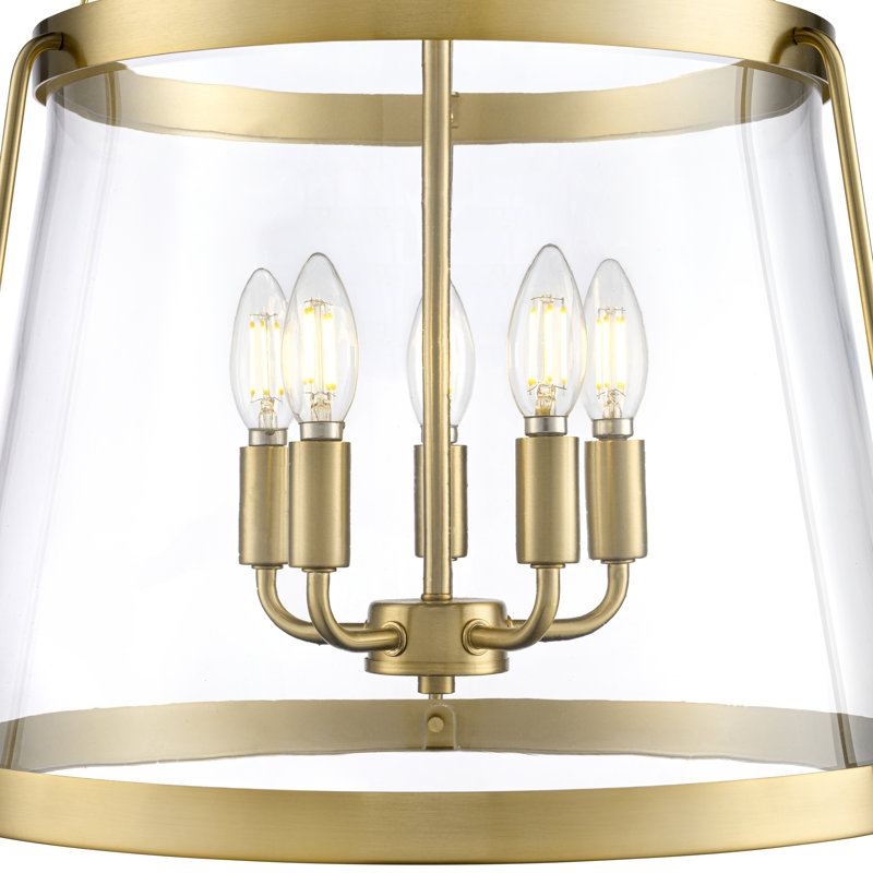 Adabella 17.75" 5-Light Pendant - Vintage Brass, Brass, 5 LIghts, 30" H x 17.75" W x 17.75" D