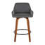 Tabouret de bar et de comptoir à hauteur fixe Cassiopeia avec pieds en bois cintré-94885246-94885247-94885248