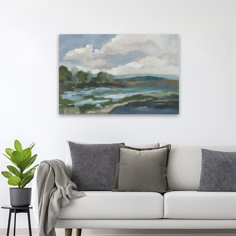 Fleurs côtières bleu clair - Nuage bleu, H 48 po x l 32 po