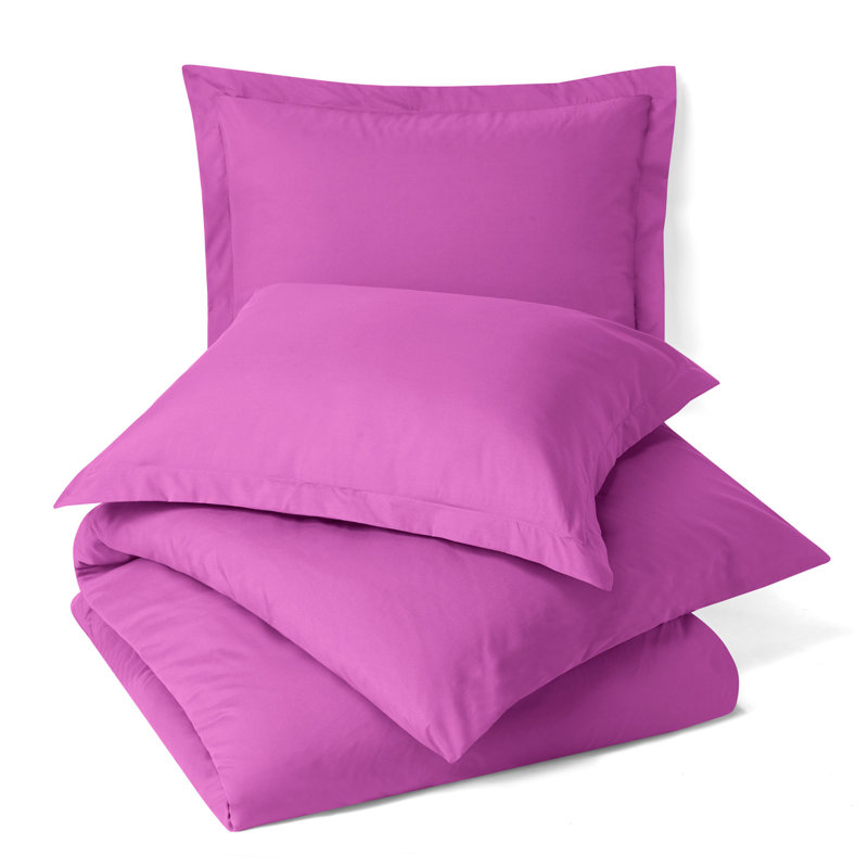  Ensemble de housse de couette ultra-doux, Mauve orchidée, Housse de couette très grand + 2 taies décoratives