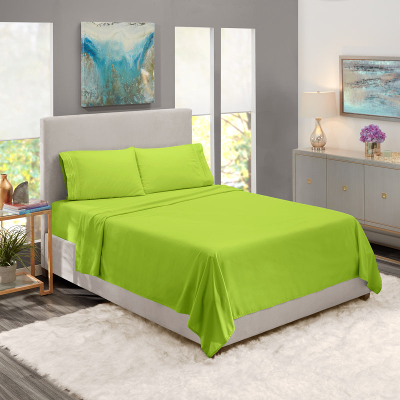  Ensemble de draps double brossé de luxe pour hôtel avec draps et taies d'oreiller très doux, Jardin, Très grand séparé