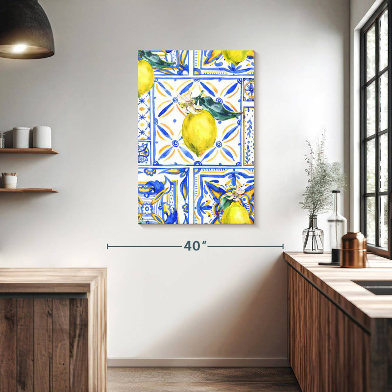 Yarlin Lemon Pattern Tiles, 39" H x 26" W