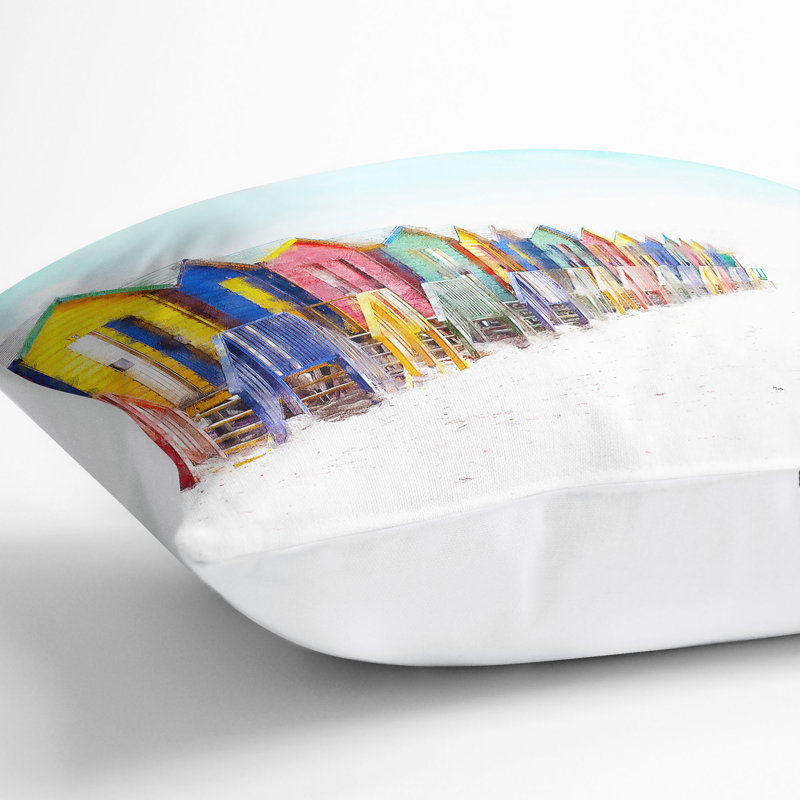 Square Throw Cushion, 40cm H x 40cm W x 15cm D, White