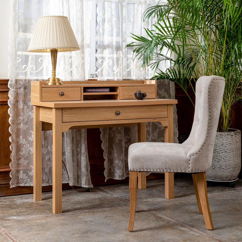 Bristol 49cm H Polyester Blend Upholstered Side Chair, Beige