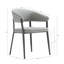Chaise de salle à manger rembourrée en cuir Belle Stone-1065379687