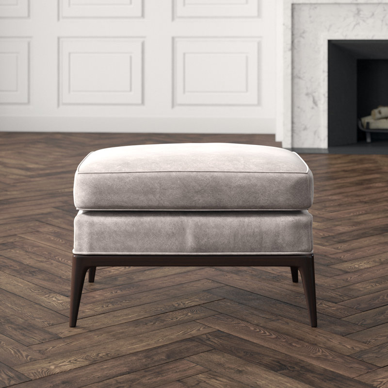Claxton Ottoman, Margaret Uniform, American Walnut