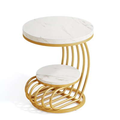 Faux Marble Bedside Table,End Table