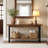 Solid Wood Live-Edge Console Table, Farmhouse 63-Inch Narrow Long Sofa Table-982301453