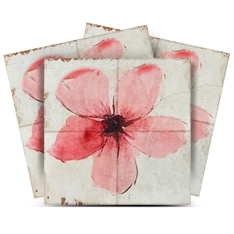 Carreau de mosaïque floral en vinyle 12 po x 12 po