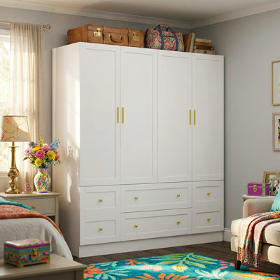 Armoire 4 portes avec rangement optimisé