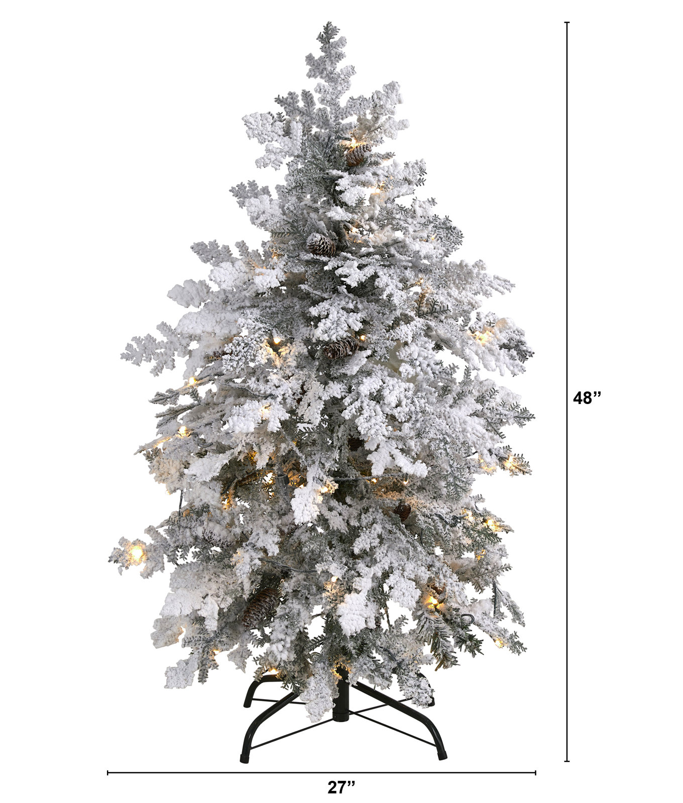 Lighted Artificial Christmas Tree, 4' H