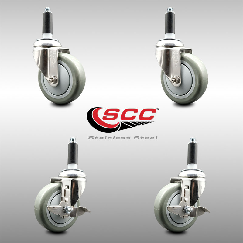 Polyurethane Casters, Gray